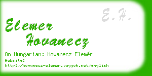 elemer hovanecz business card